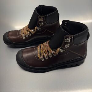 Bottega Veneta Men’s Brown Leather Lug Sole Hiking Ankle Boots Italy Size 11